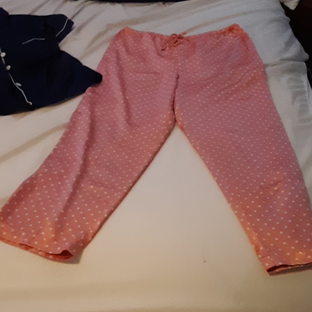 Secret Treasures pink&white silky PJ bottoms-L